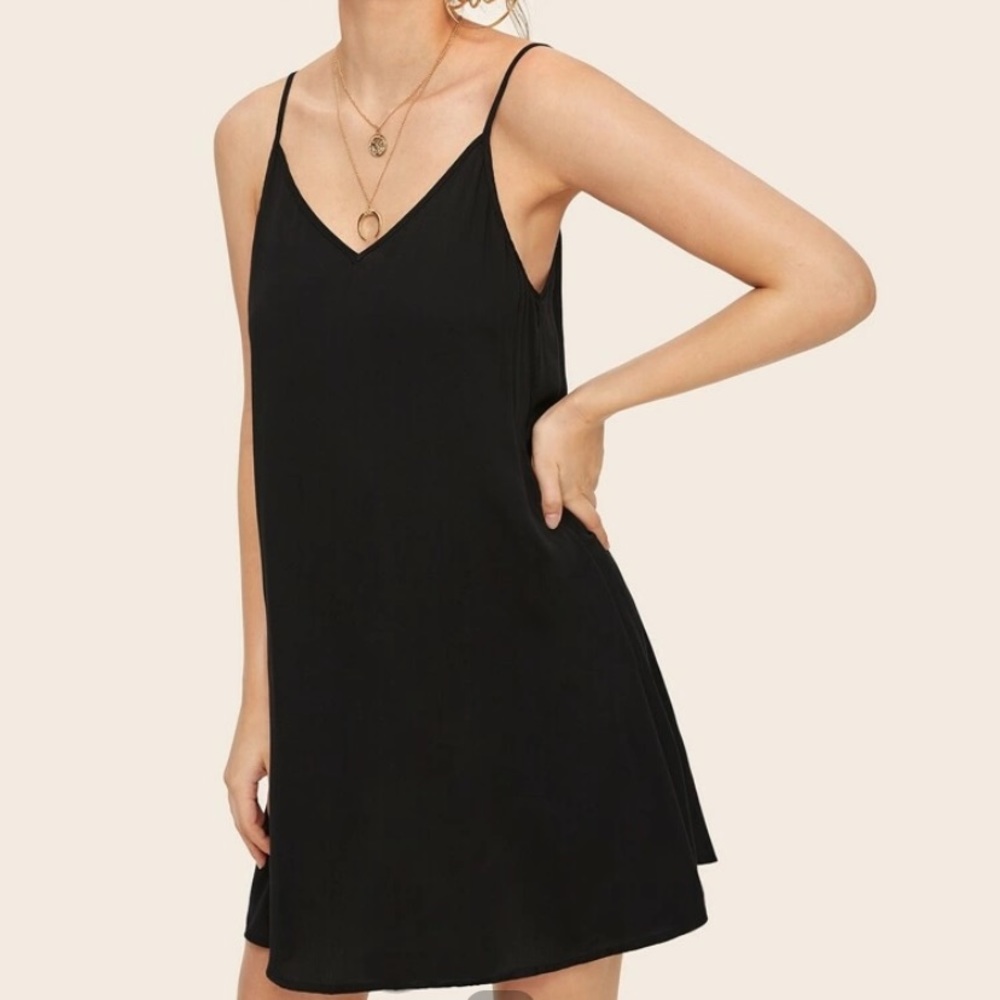 SHEIN black spaghetti strap flowy dress